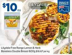 Foodland Lilydale Free Range Lemon & Herb Boneless Double Breast offer