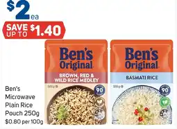 Foodland Ben's Microwave Plain Rice Pouch offer