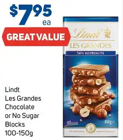 Foodland Lindt Les Grandes Chocolate or No Sugar Blocks offer
