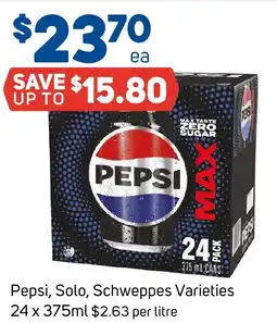 Foodland Pepsi, Solo, Schweppes Varieties offer