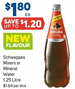 Foodland Schweppes Mixers or Mineral Water offer