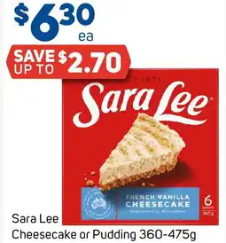 Foodland Sara Lee Cheesecake or Pudding offer
