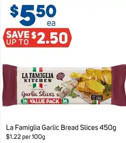 Foodland La Famiglia Garlic Bread Slices offer