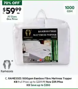 Harris Scarfe Bamboo fibre mattress topper offer