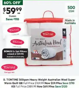 Harris Scarfe Heavy Weight Australian Wool Super Warm Quilt QB offer