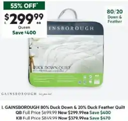 Harris Scarfe Duck Down & 20% Duck Feather Quilt QB offer