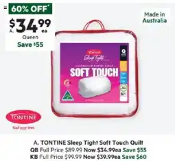 Harris Scarfe Sleep Tight Soft Touch Quilt QB offer