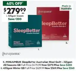 Harris Scarfe Sleep Better Australian Wool Quilt offer