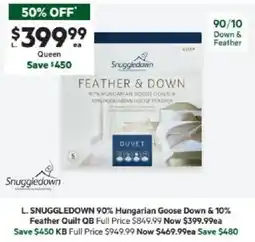Harris Scarfe Hungarian Goose Down & 10% Feather Quilt QB offer