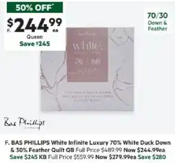 Harris Scarfe White Duck Down & 30% Feather Quilt QB offer