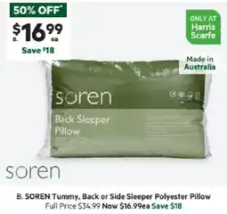 Harris Scarfe Back or Side Sleeper Polyester Pillow offer