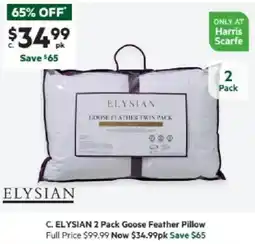 Harris Scarfe Goose Feather Pillow offer