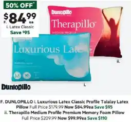 Harris Scarfe Luxurious Latex Classic Profile Talalay Latex Pillow offer