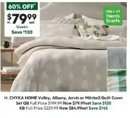 Harris Scarfe Albany, Jervis or Mitchell Quilt Cover Set offer