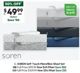 Harris Scarfe Soft Touch Microfibre Sheet Set offer