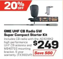 Repco Gme uhf cb radio 5w super compact starter kit offer