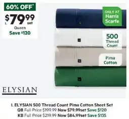 Harris Scarfe Thread Count Pima Cotton Sheet Set offer