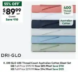 Harris Scarfe Thread Count Australian Cotton Sheet Set offer