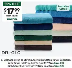 Harris Scarfe Byron or Stirling Australian Cotton Towel Collection Bath Towel offer