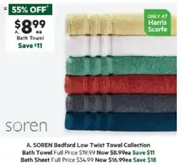 Harris Scarfe Bedford Low Twist Towel Collection Bath Towel offer