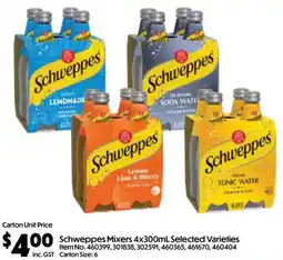 C-Store Distribution Schweppes Mixers offer