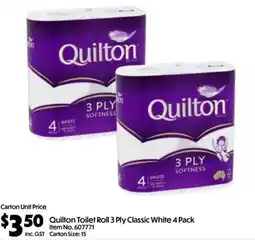 C-Store Distribution Quilton Toilet Roll 3 Ply Classic White offer