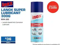Burson Auto Parts Lanox super lubricant offer