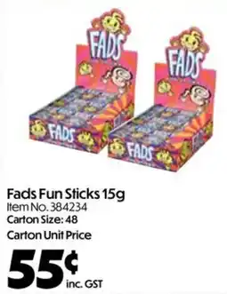 C-Store Distribution Fads Fun Sticks offer