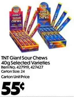 C-Store Distribution TNT Giant Sour Chews offer