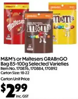 C-Store Distribution M&M's or Maltesers GRABNGO Bag offer