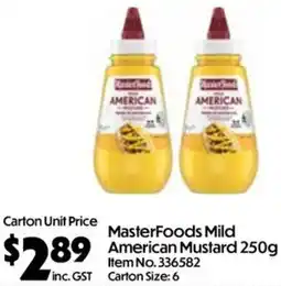 C-Store Distribution MasterFoods Mild American Mustard offer