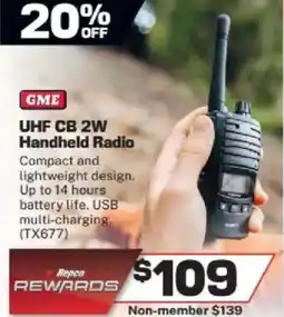 Repco Uhf cb 2w handheld radio offer