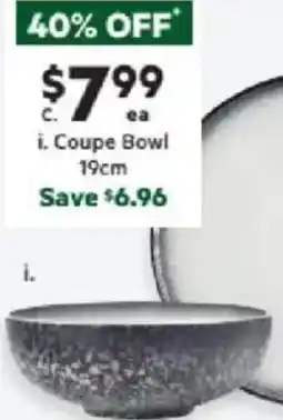 Harris Scarfe MAXWELL & WILLIAMS Caviar Granite Loose Dinnerware Coupe Bowl 19cm offer