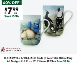 Harris Scarfe MAXWELL & WILLIAMS Birds of Australia Mug offer