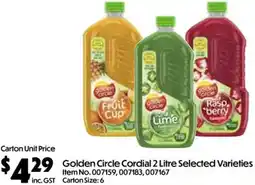 C-Store Distribution Golden Circle Cordial offer