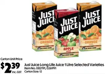 C-Store Distribution Just Juice Long Life Juice offer
