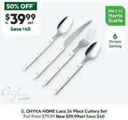 Harris Scarfe CHYKA HOME Luna 24 Piece Cutlery Set offer