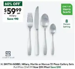 Harris Scarfe SMITH+NOBEL Hillary, Martin or Marcus 32 Piece Cutlery Sets offer