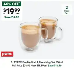 Harris Scarfe PYREX Double Wall 2 Piece Mug Set offer