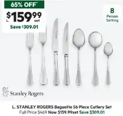 Harris Scarfe STANLEY ROGERS Baguette 56 Piece Cutlery Set offer