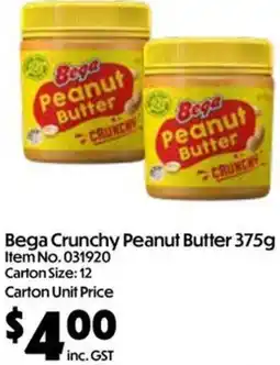 C-Store Distribution Bega Crunchy Peanut Butter offer