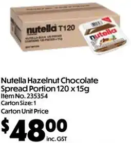 C-Store Distribution Nutella Hazelnut Chocolate Spread Portion offer