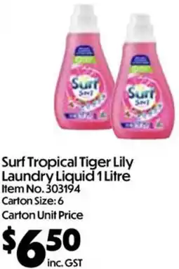 C-Store Distribution Surf Tropical Tiger Lily Laundry Liquid offer
