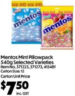 C-Store Distribution Mentos Mint Pillowpack offer
