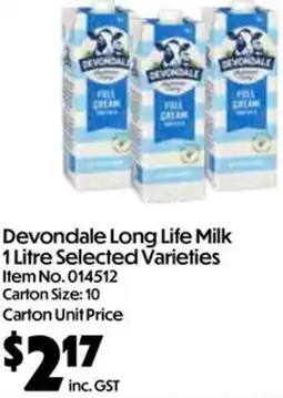 C-Store Distribution Devondale Long Life Milk offer