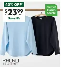 Harris Scarfe Curved Hem French Terry Sweat Assorted Colours offer