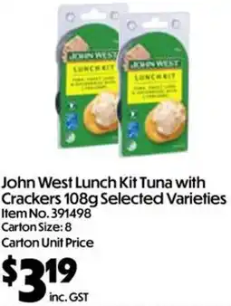 C-Store Distribution John West Lunch Kit Tuna with Crackers offer