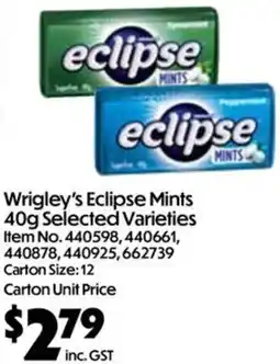 C-Store Distribution Wrigley's Eclipse Mints offer