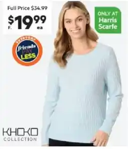 Harris Scarfe Soft Touch Cable Jumper Assorted Colours offer