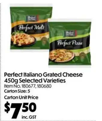 C-Store Distribution Perfect Italiano Grated Cheese offer